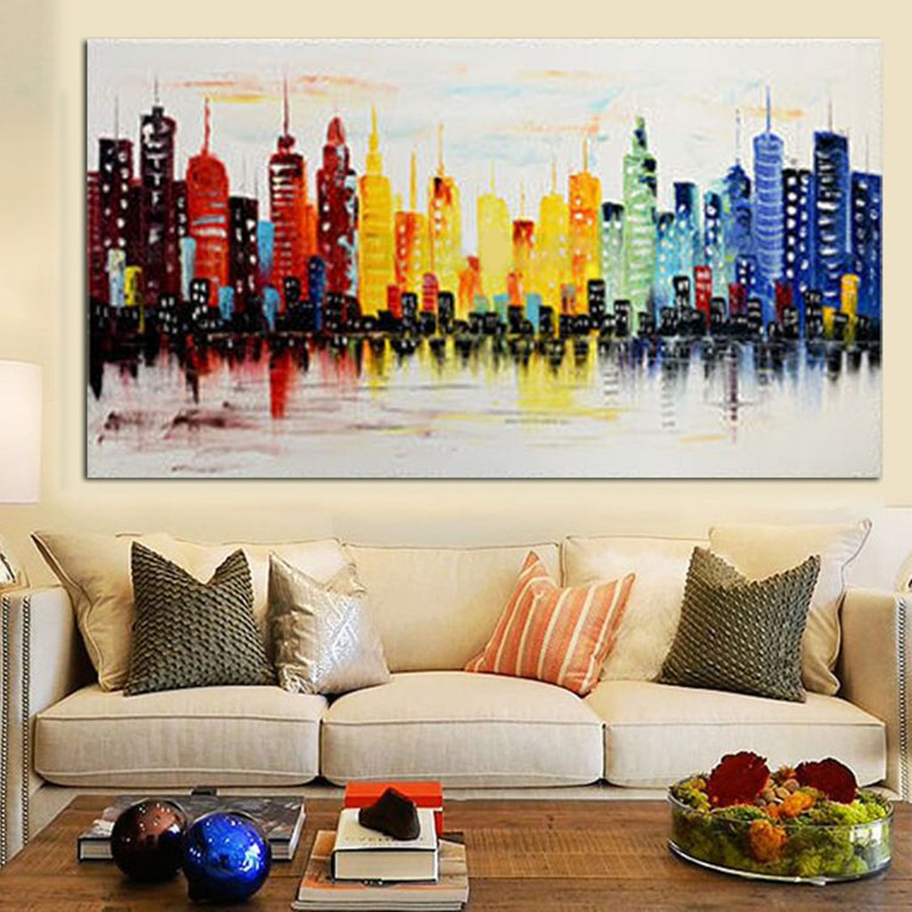 120X60CM Modern City Canvas Abstract Painting No Frame