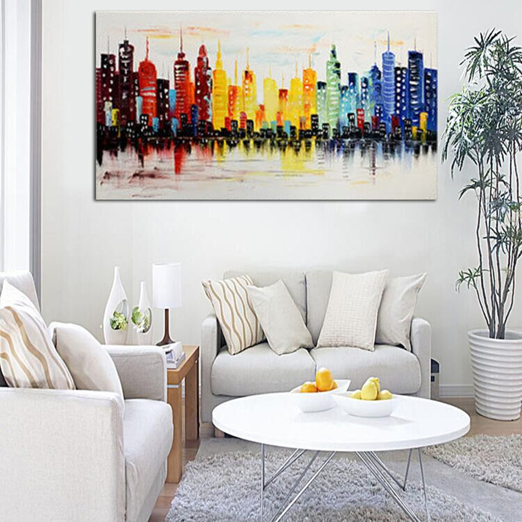 120X60CM Modern City Canvas Abstract Painting No Frame